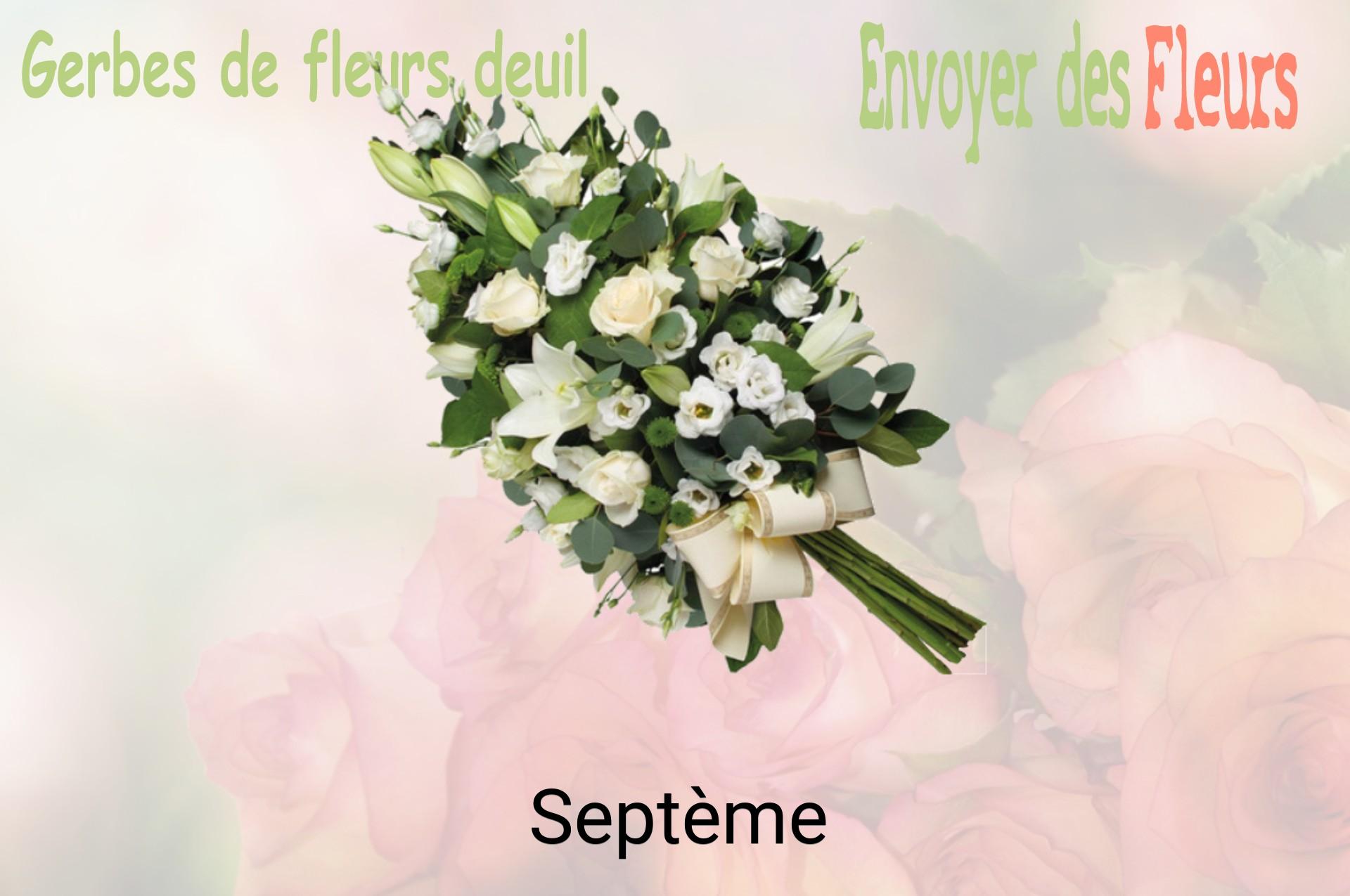 Gerbe de fleurs de deuil livrée à Septème